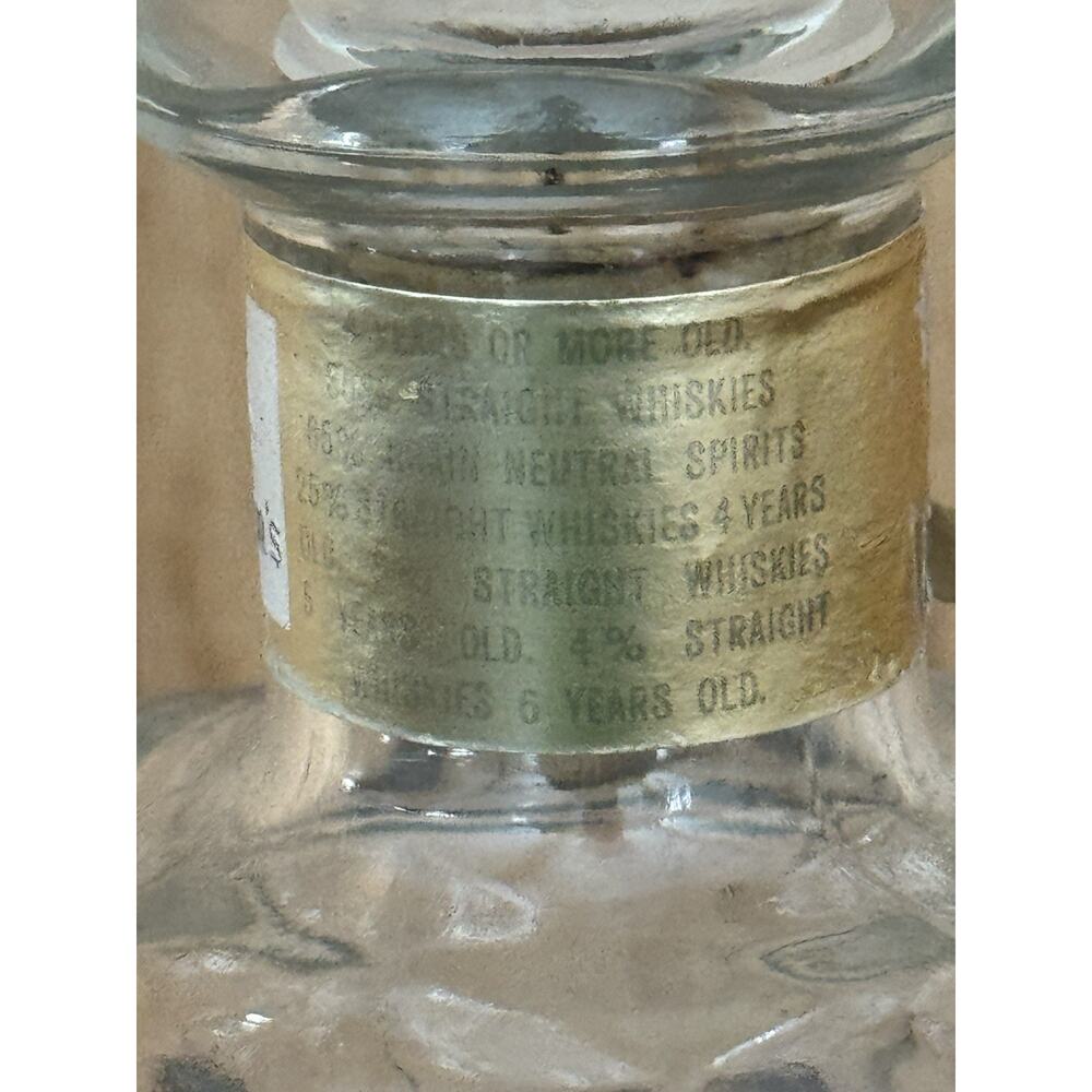 1960s MCM Seagram’s 7 Crown Whiskey Decanter Diamond Pattern Glass w/ Stopper - Picture 10 of 16